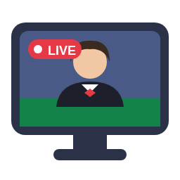 Live casino icon with a dealer on screen