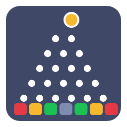Plinko board icon with pegs and prize slots